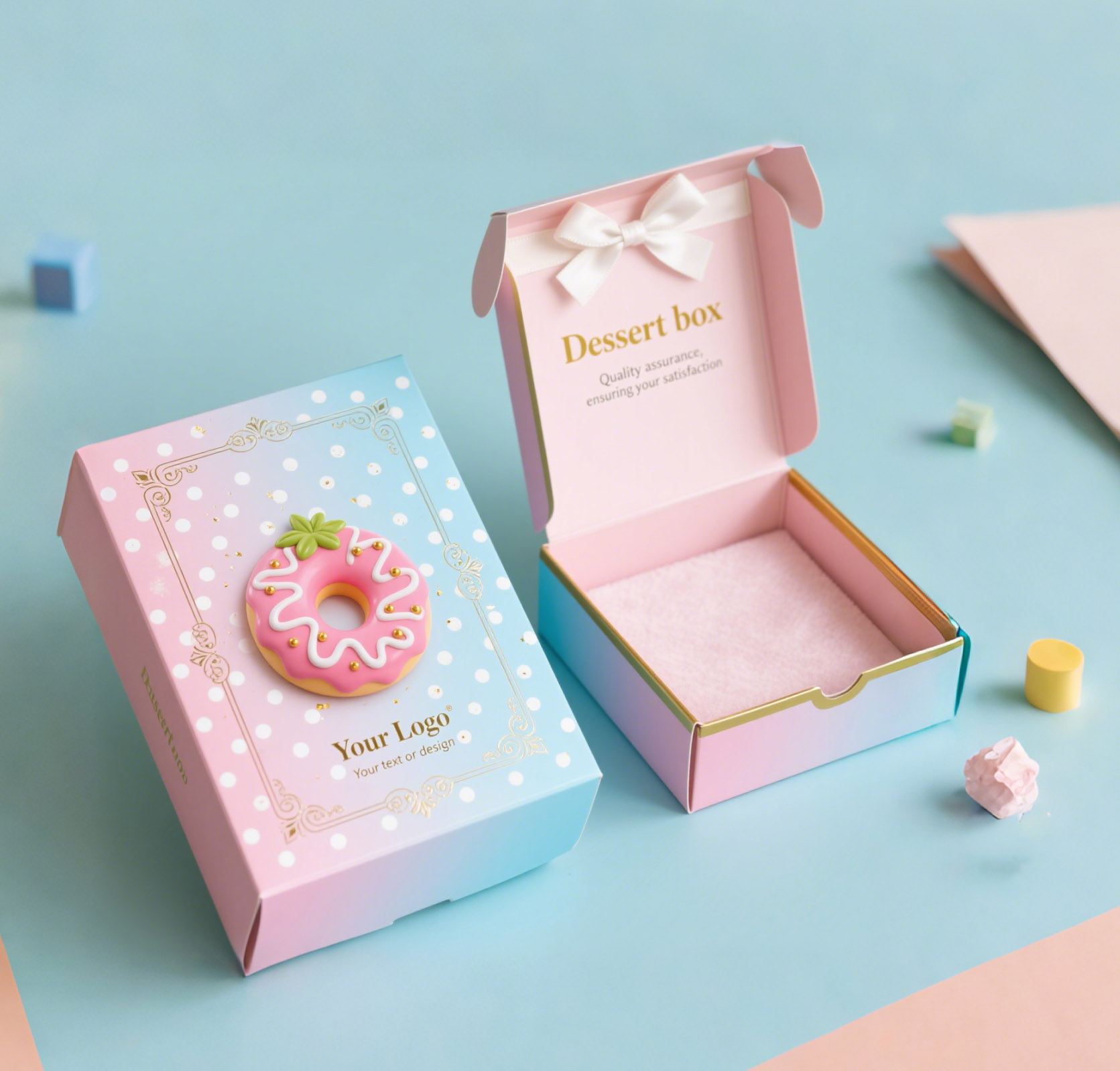 Donut Macaron Paper Packaging Boxes