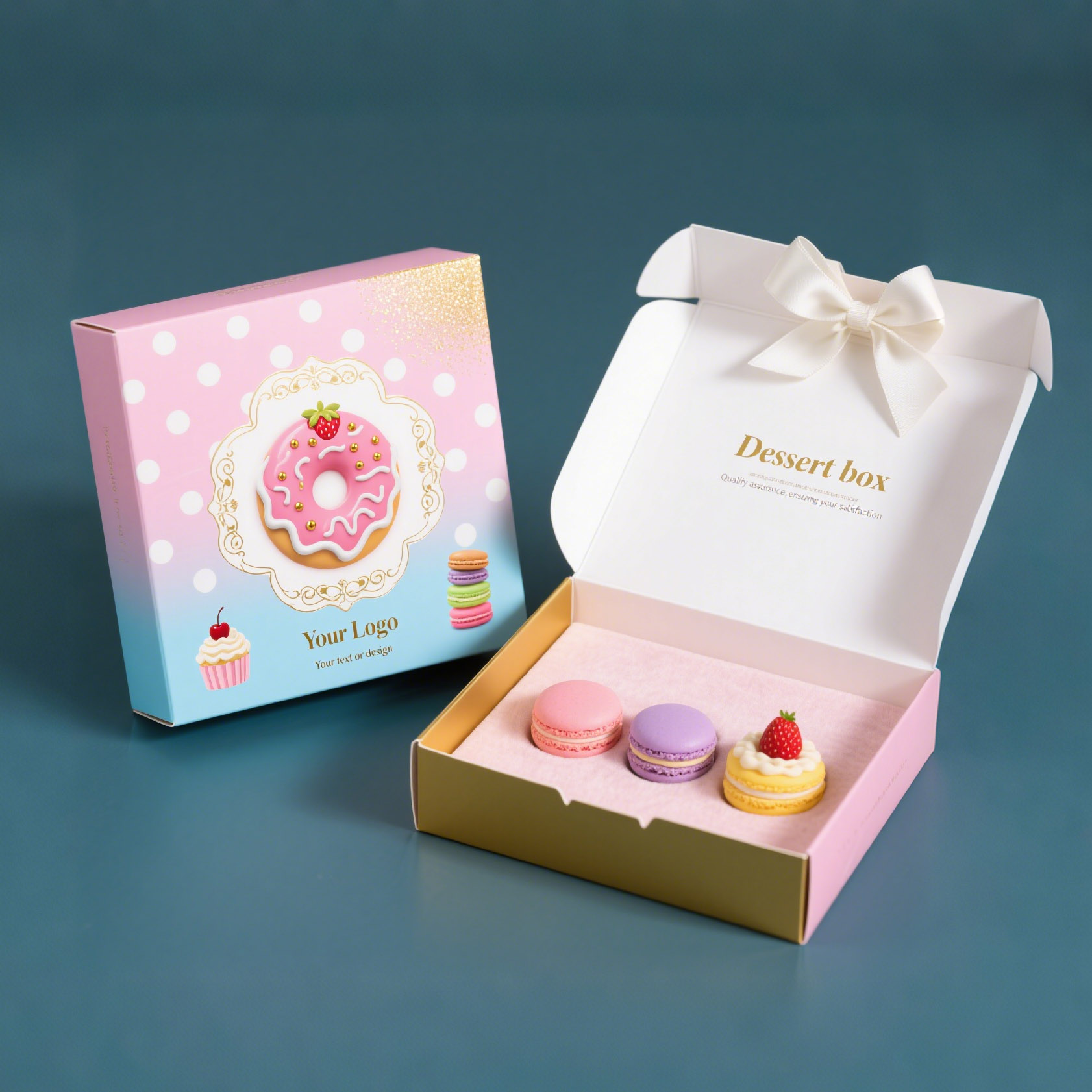 Donut Macaron Paper Packaging Boxes