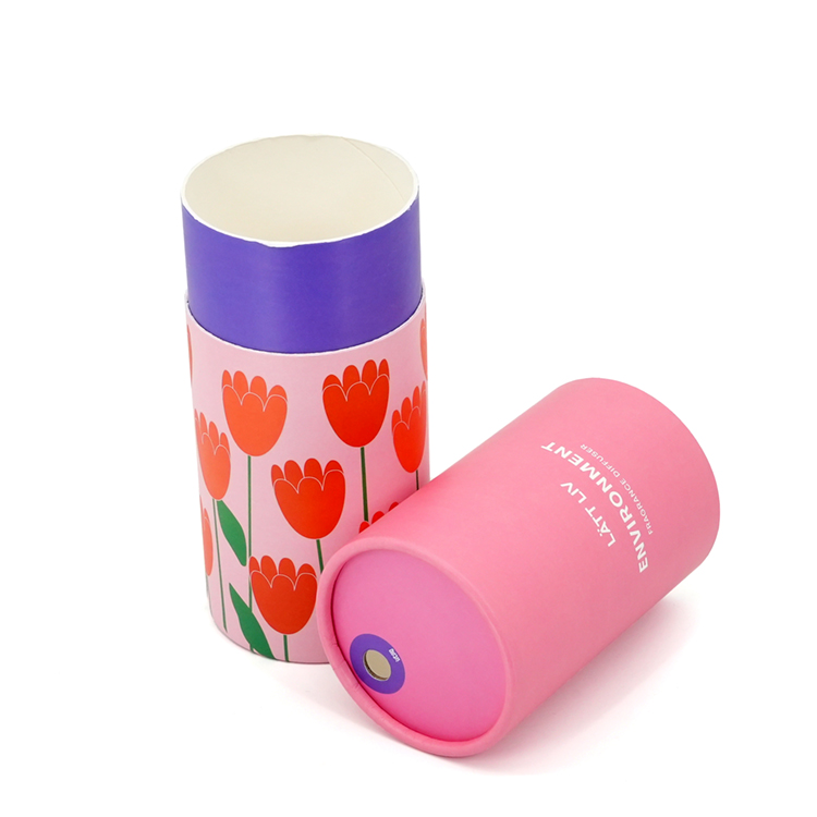 Pink Color Printing Round Paper Box
