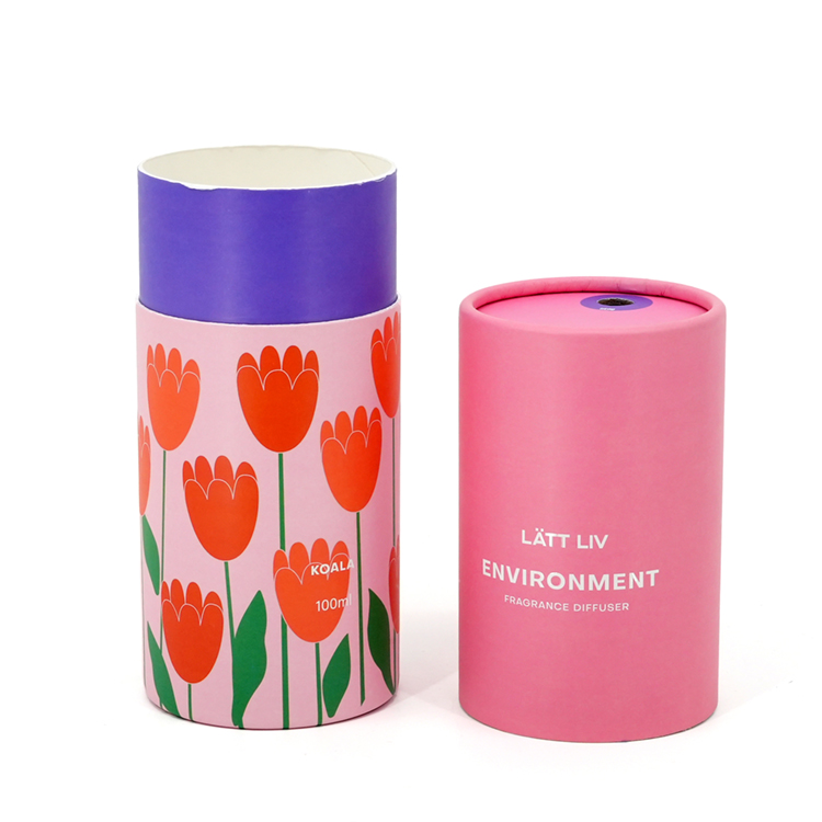 Pink Color Printing Round Paper Box