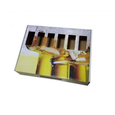 Corrugated Cardboard Six Pack Beer Bottle Holder Box With Window