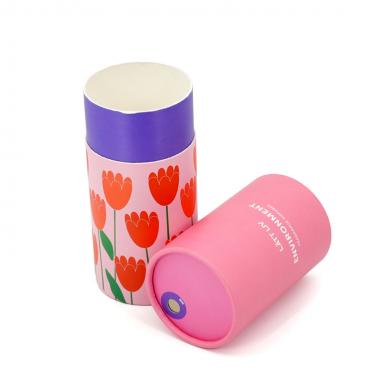 Pink Color Printing Round Paper Box