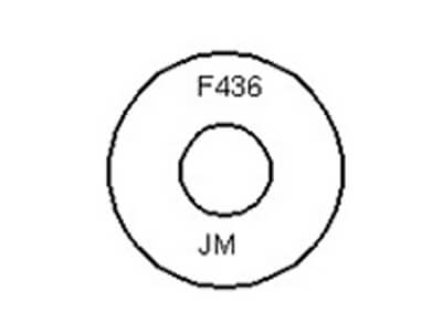 Dimensiones de la arandela plana F436