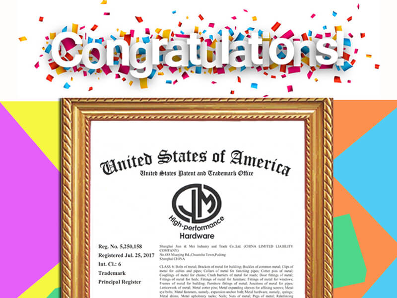 Felicidades por el exitoso registro de la marca registrada de JM en Estados Unidos