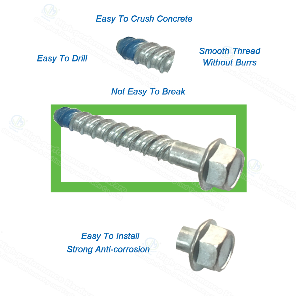 JM Hardware® Concrete Bolt/ Screw Anchor/ Confast Screw/ Masonry Screw/ Consert Screw/ Wedge Bolt