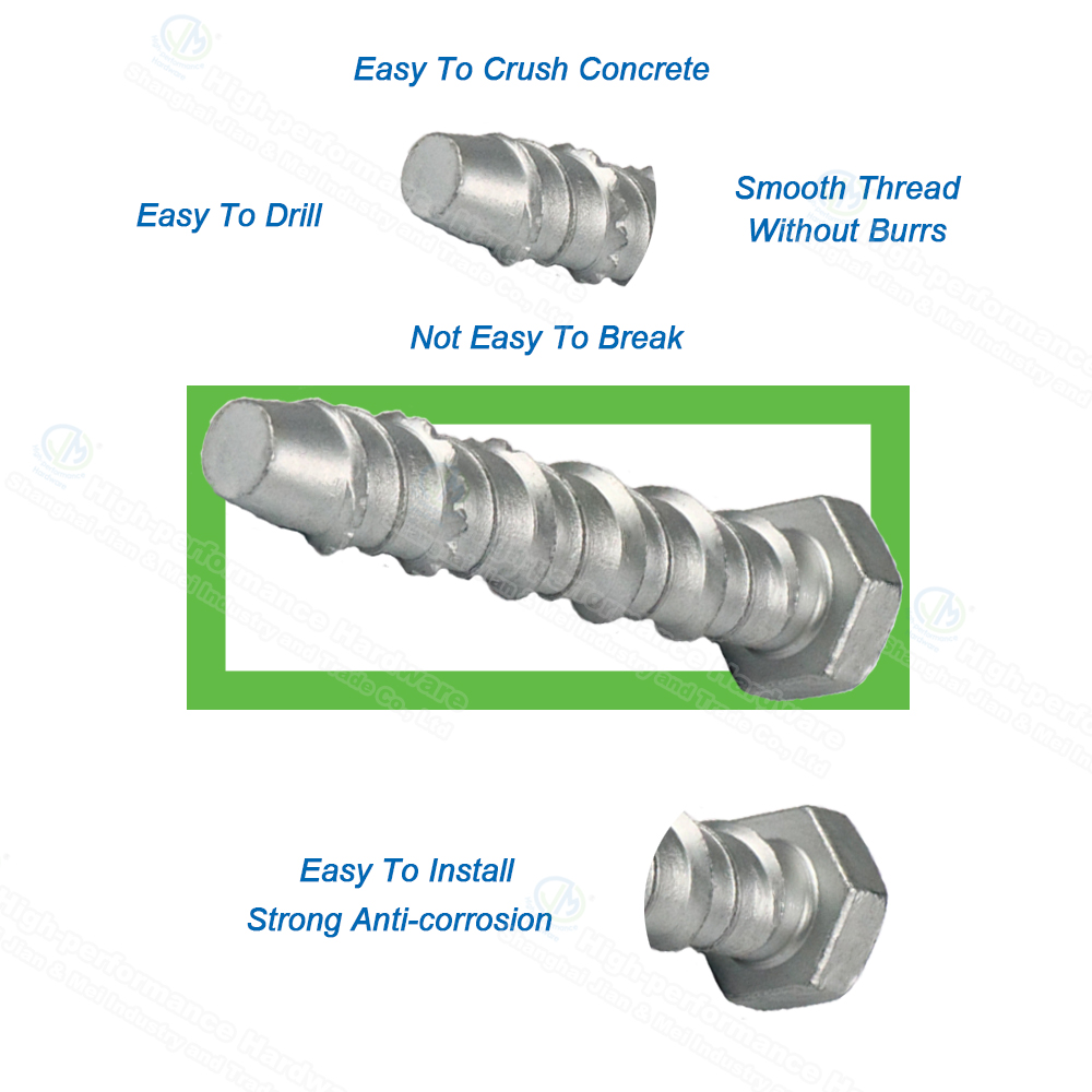 JM Hardware® Concrete Bolt/ Screw Anchor/ Confast Screw/ Masonry Screw/ Consert Screw/ Wedge Bolt