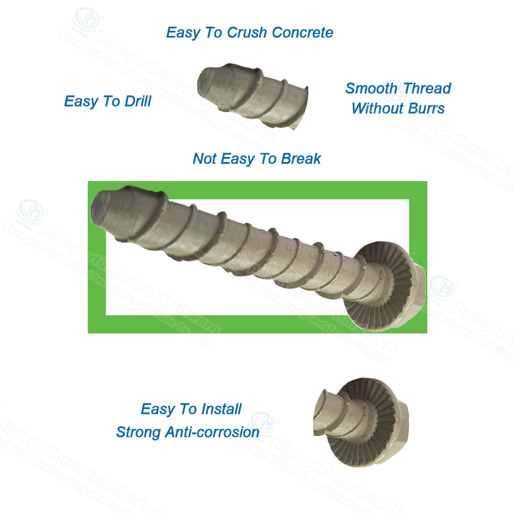 JM Hardware® Concrete Bolt/ Screw Anchor/ Confast Screw/ Masonry Screw/ Consert Screw/ Wedge Bolt