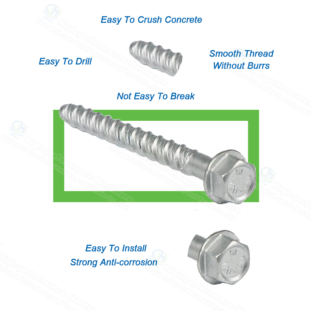 JM Hardware® Concrete Bolt/ Screw Anchor/ Confast Screw/ Masonry Screw/ Consert Screw/ Wedge Bolt