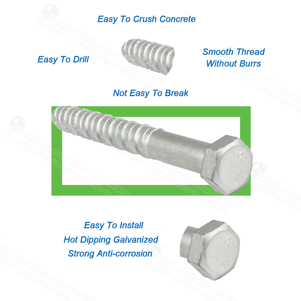 JM Hardware® Concrete Bolt/ Screw Anchor/ Confast Screw/ Masonry Screw/ Consert Screw/ Wedge Bolt