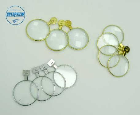 266JSG Rim Trial Lens Frame With Aluminum & leather case with Golden Silver Metal Rim
