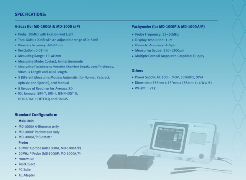 MD-1000ABP Ophthalmology ultrasound