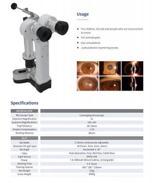 optics instruments TPV-011 Converging microscope  HAND HLED PORTABLE slit lamp for animals (pets)