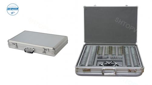 266JS B optometry lens case with metal rim metal case