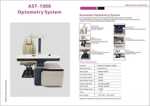 AST-1000Heavy-duty new model 2025 fully automatic optometry combination table