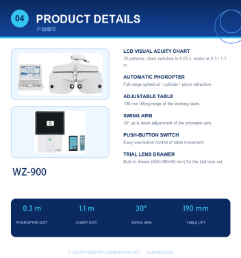 c-150/150b combined table for optics