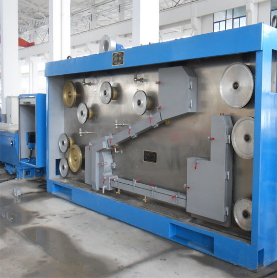 High-speed Copper Rod Breakdown Machine Type LHD-450/13  (with Pneumatic Dual Spooler)