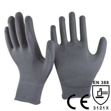 Grey Polyester Knitted PU Coated Glove- PU1350P-DG