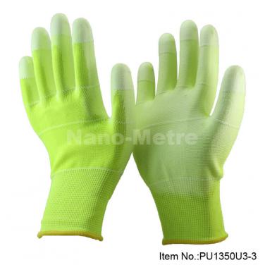 Hi-viz Yellow Polyester Safety hand gloves manufacturer - PU1350U3-GN