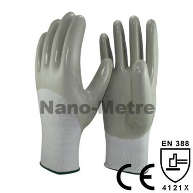 Grey Nitrile 3/4 Dipped Palm Work Glove - NY1355-LG