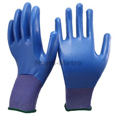 18 Gauge Navy Blue Nylon Liner Full Coated Nitrile Palm Glove- NY1859-NV/B