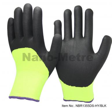Double Layers Liner Super Warm Cold Resistant Weather Work Glove- NBR1355DS-HY/BLK