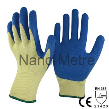 10 Gauge Yellow Polycotton Coated Rubber Crinkle Working Glove -NM10902-Y/B