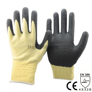 Aramid Fibers and Lycar Kint U3 Liner Coated Foam Nitrile Glove - KV1350U3-BLK