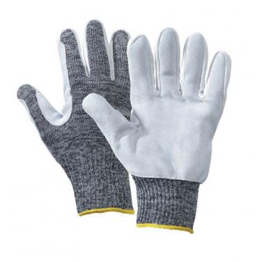 10 Gauge Aramid Fibers+Nylon & Stainless Steel Fiber Leather Palm Glove -DY013CS-001