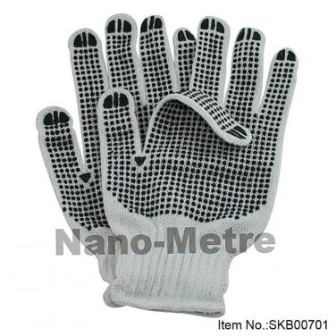 7 Gauge Bleached Polycotton String Knitted Glove -SKB00702