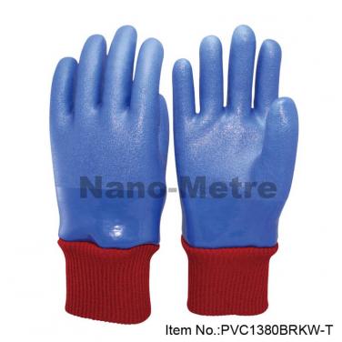 PVC Glove Wwith Terry Cloth Knitted Liner For Winter Use - PVC1380BRKW-T