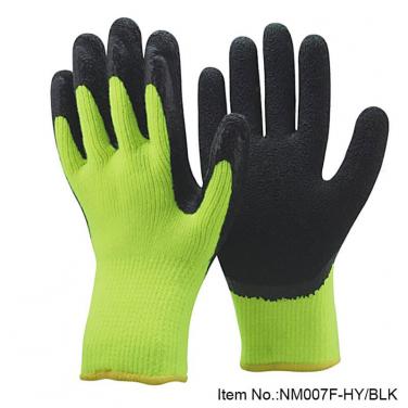 Hi-Viz Yellow Foam Latex Working Winter Glove -NM007F-HY/BLK