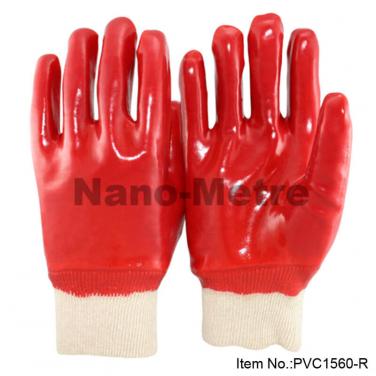 Cotton Interlock Full Coated Red PVC Glove -PVC1560-R