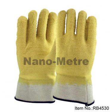 Jersey Liner Full Coated Rubber Gloves,Safety Cuff, Wrinkle Finish - RB4530