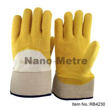 Jersey Liner 3/4 Coated Yellow Latex Crinkle Finish Glove -RB4230