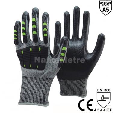 ANSI CUT 5 TPR Anti Impact Oilproof Safety Glove  -DY1350AC-GR/BLK