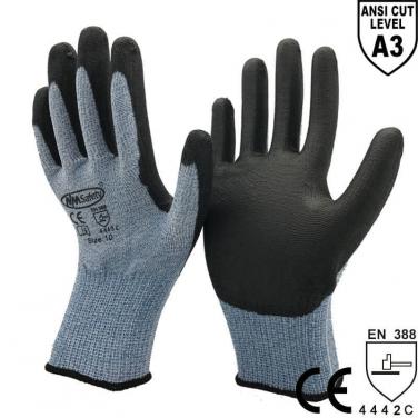 ANSI CUT 3 Blue Cut-Resistant Anti Abrasion Safety Work Glove- DY110-PU-HS