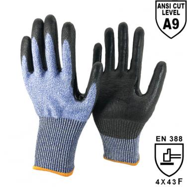 13 Gauge DO-TEX™ Cut Liner Knitted Coated Black PU on Palm Gloves - DY1350PU-H9