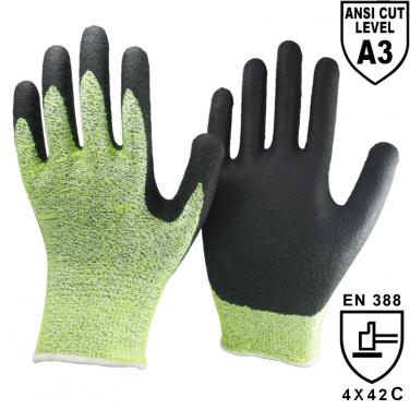 Foam Nitrile Cut level C Protective Work Glove -DY1350FRBL-HY/BLK
