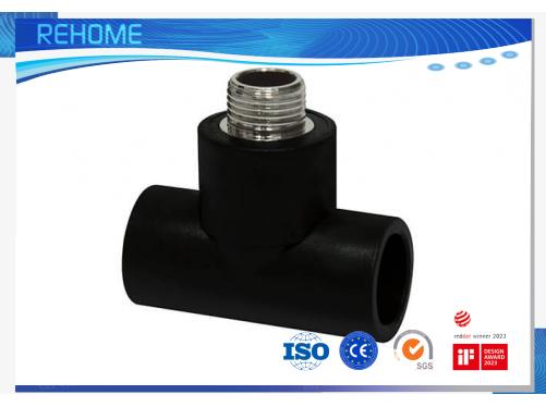 HDPE Socket Fitting-Male Tee(Copper Thread)