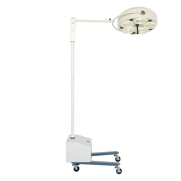 WYK5 Floor Standing Shadowless Operating Surgical Lights Five Reflectors with Backup Storage Battery