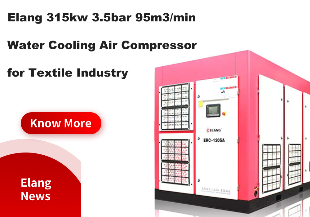 Elang 315kw 3.5bar 95m3/min Water Cooling Air Compressor for Textile Industry