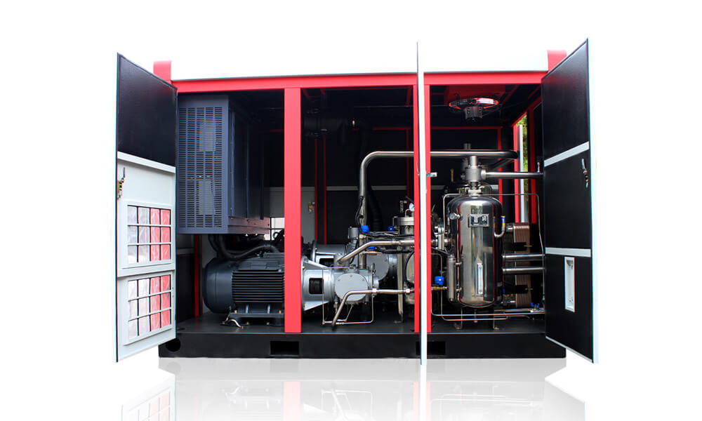 20HP - 470HP 16 - 40 Bar Oil Free Water Lubrication Screw Air Compressor