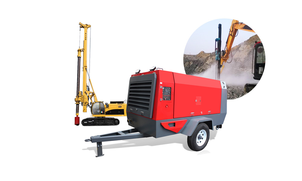 Diesel Portable Screw Air Compressor for Drilling Rig