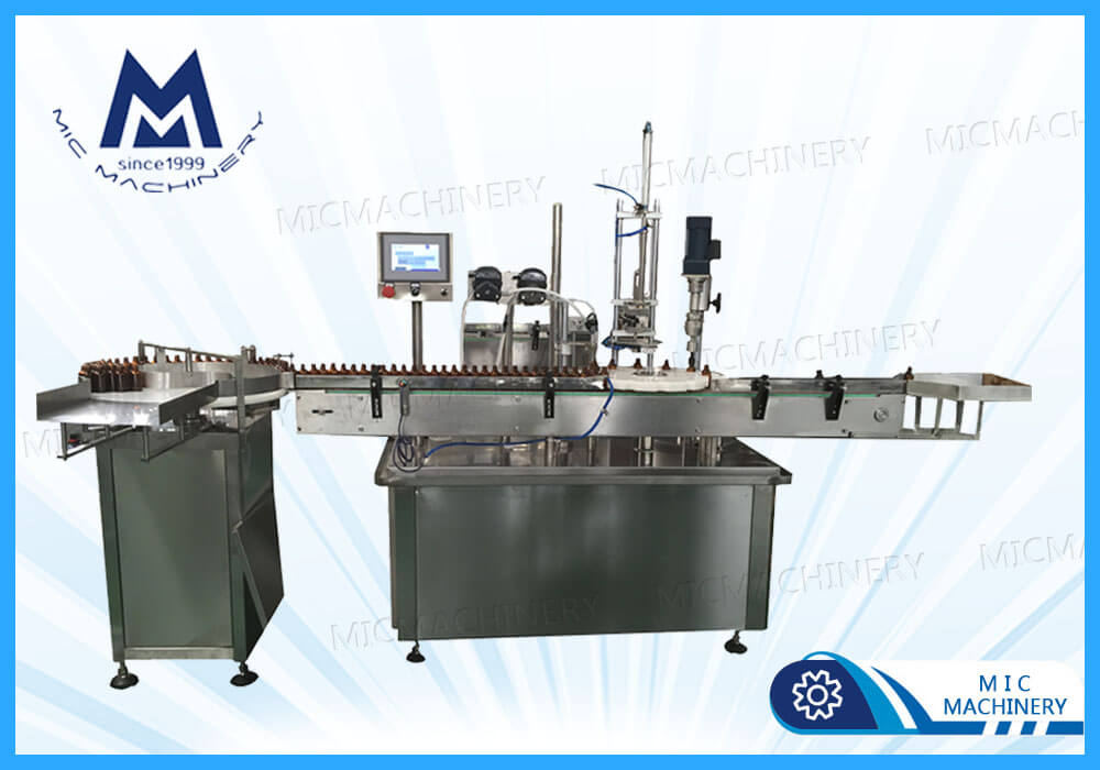 MIC-L45 E-liquid filling capping machine processing video