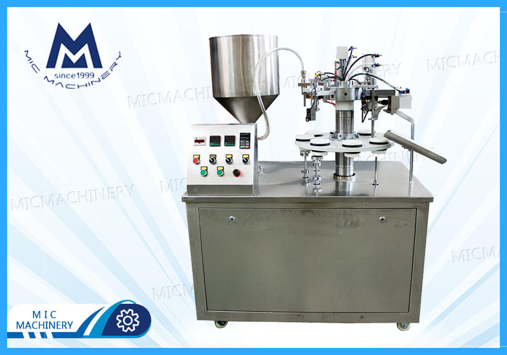 MIC-R30 semi-automatic tube filling sealing machine production