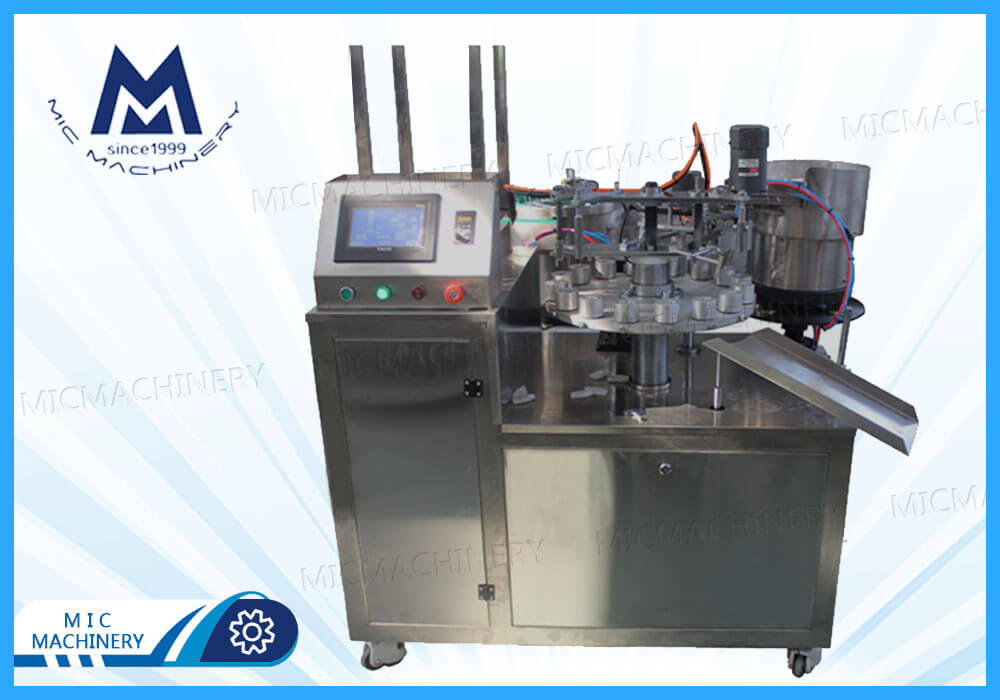 MIC-R502 Glue Filling Capping Machine Processing Video