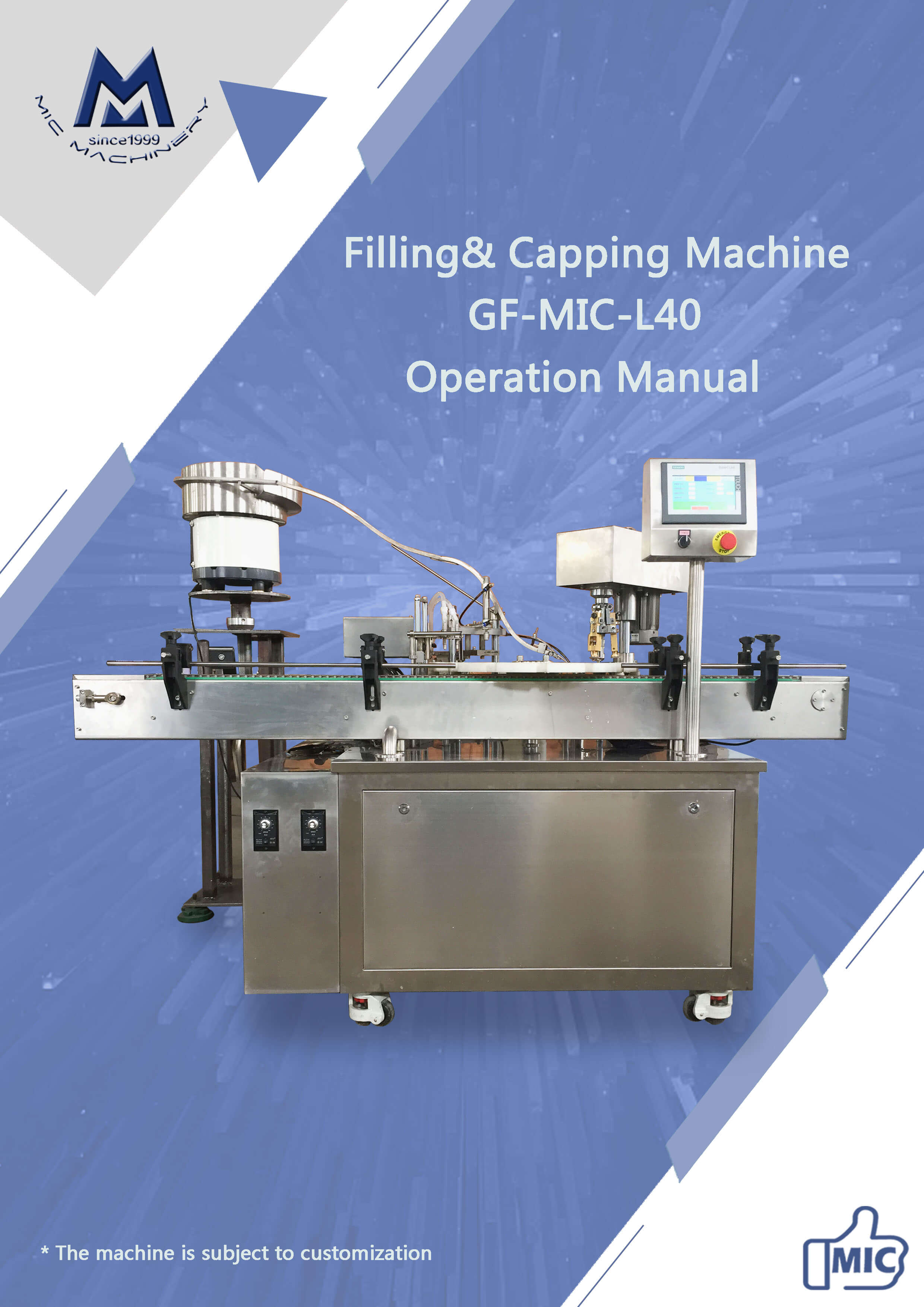 Manual of L40 oral liquid filling machine