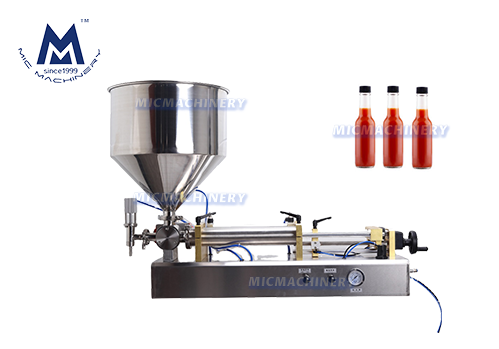 MIC-V01 Hot Sauce Bottle Filling Machine ( Sauce, Paste, Oil, 5-25 Bottle/min )