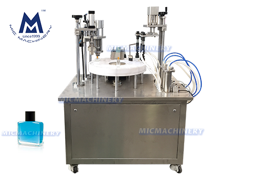MIC Semmi Automatic Liquid Bottle Filling Machine (Speed 20-30 Bottles/m)