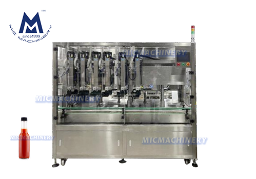 MIC Tracking Type Hot Sauce Filling Machine ( Chili Sauce, Oil, Paste, 3000-3600 Bottles/H )
